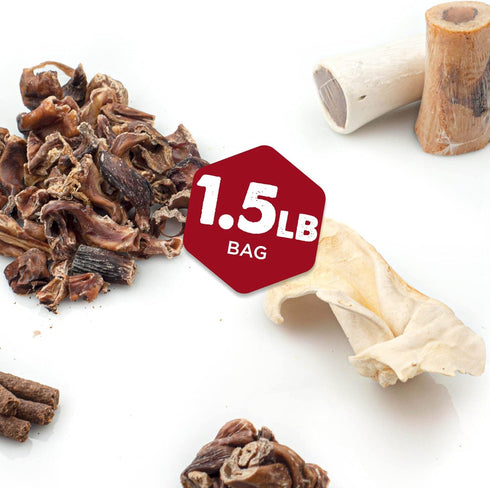 Mixed Morsels Bargain Bag - 1.5 lb Assorted Natural Dog Treats, Rawhide-Free Variety