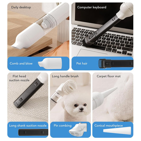 4200Pa 3 Diyeeni Dog Grooming Vacuum Kit, Pet Vacuum, Suction Power, Tool Grooming Kit, Low Noise Dog Cat Hair Remover