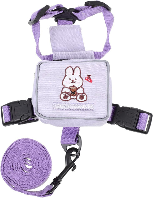 iPlusSmile Pet Backpack Harness with Leash for Small Cat Dog, Adjustable Mini Carrier Backpack for Walking Travel