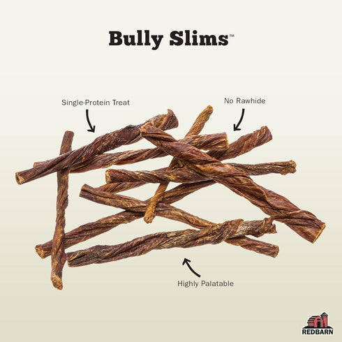 Redbarn Bully Slims Esophagus Dog Treats – 4.7 oz Bag, Natural Beef Esophagus, Gluten-Free Chew