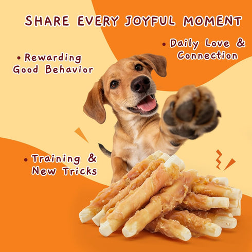 21.2 oz Jungle Calling Chicken Wrapped Biscuit Dog Treats, Grain-Free & Rawhide-Free Dog Chews, Crunchy Training Snacks