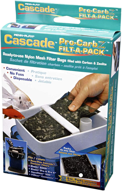 Penn-Plax Cascade 8 Oz Pro-C Mixed Aquarium Canister Filter Media Bag – 2-Pack