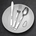 DOPENSPI 3PCS Set Set Backpacking Camping Utensil with Carrying Bag, Stainless Steel Camp Flatware Ultralight Fork