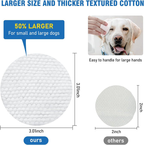 Dog Eye Wipes, Tear Stain Remover for Dogs, 100 Ct, Mild Ingredient, Texturized Pet Eye Cleaner Pad