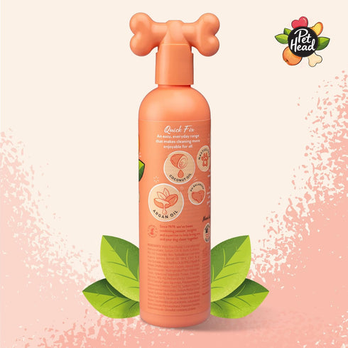 Quick Fix Shampoo and Conditioner for Dogs, 16.0 fl. oz. Peach Scent, Natural and Vegan Ingredients