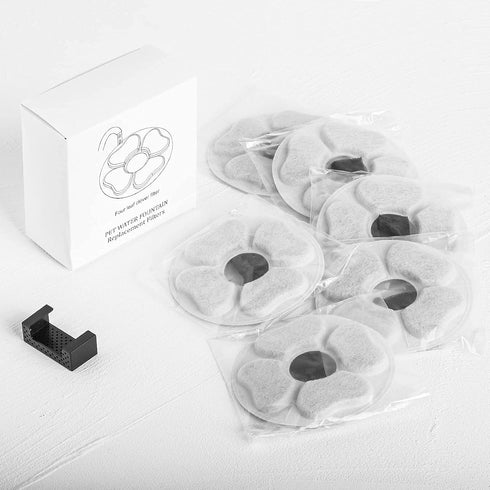 iPettie Only for Kamino Fountain Replacement Filters, 6 Filters, 6 Sponges & 1 Sponge Bracket