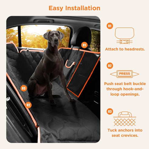 Shodu Waterproof Dog Car Seat Cover for Back Seat,Collapsible Scratchproof Dog Car Seats Covers,Nonslip Dogs Seat Cover