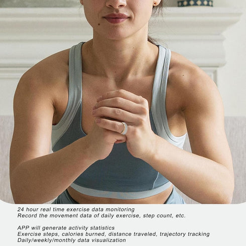 Smart Fitness Ring, Step Counting, Sleep Quality Monitoring, IP68 Waterproof Health Ring with Charging Case, Reshape