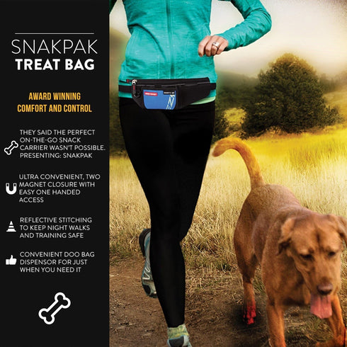 EzyDog SnakPak Go Wearable Dog Treat Bag, Perfect for Running or Walking, Training Pouch with Bag Storage