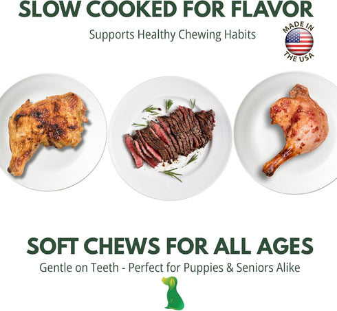 Loving Pets Natural Value Duck Sausages - Soft Jerky Dog Treats for Large & Small Breeds - Healthy Gluten, Wheat, Soy