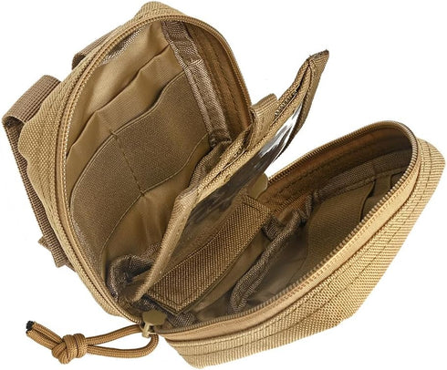Tactical EDC Pouch - Micro Molle Utility Pouch for Mini Knife, Compass, Flashlight, Card Storage, Outdoor Gear