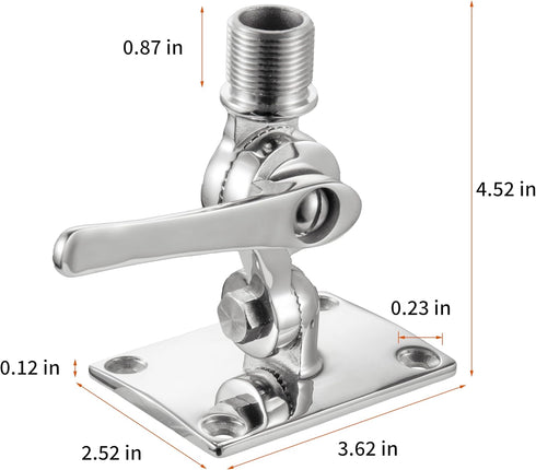 eifagur 316 Heavy Duty High Strength Stainless Steel Marine VHF Antenna Mounts, Adjustable Base Mounts Ratchet