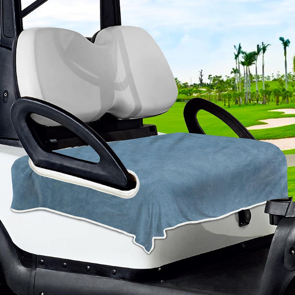 YOKYHOM Summer Golf Cart Seat Covers, Grey Blue Microfiber Towel Blanket for 2-Seat Golf Carts, 51''x 31''