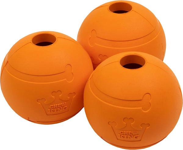 Chew King 2.5 Inch Bacon Flavor Rubber Balls, 3 Pack for Large Breeds