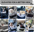 20lbs, Dog Car Seat for Small Pets Under Booster Seat with Metal Frame, Double-Layer Oxford Fabric, Safety Leash