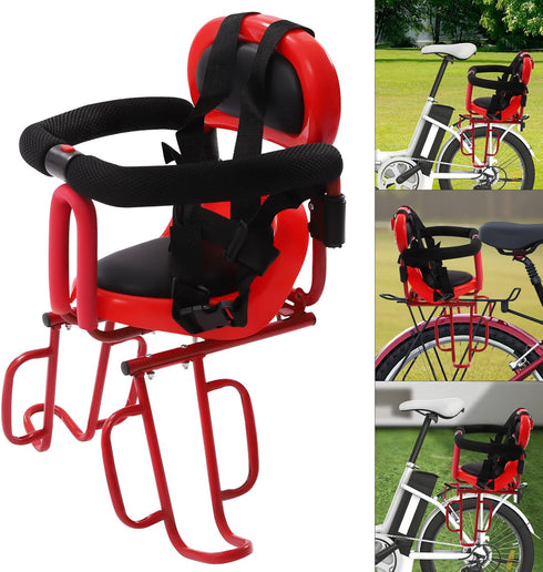 Gdrasuya10 Bicycle Rear Seat,Rear Bicycle Seat for Child, Back Mounted Kids Carrier Bicycle Seat,Rear Frame Mounted