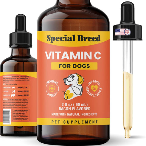 Vitamin C for Dogs, Helps Support Immune System, Vitamin C Liquid Supplement,