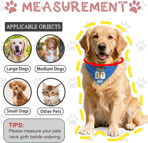 Rmaphy Design1 Personalized Dog Bandana Custom Neckwear Name Dog Scarf Triangle Bibs Kerchief for Medium Large Dogs