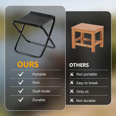 OOPTREVOL 265 LBS, Camping Stool, Portable Stool, Folding Camping Chairs for Adults, Collapsible Chairs, Pocket Seat