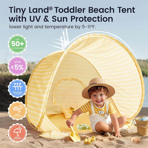 35.4"x27.6"x31.5" Summer Tiny Land Baby Beach Tent Pop Up Baby Tent with UV Protection, Portable Baby Beach Essentials