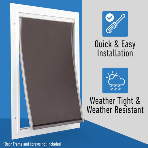 Evergreen Pet Supplies Medium Dog Door Flap Replacement for Sliding Glass Doors - 8 1/4" x 12 1/4" - Weather-Resistant