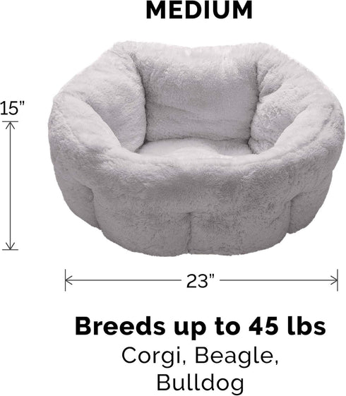 Furhaven 23" Round Self-Warming Pet Bed for Indoor Cats & Medium/Small Dogs, 100% Washable - Gray, Medium