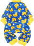 PUPTECK Soft Fleece Dog Pajamas for Small Medium Dogs, Adorable Jumpsuit Pjs, Blue, XXL