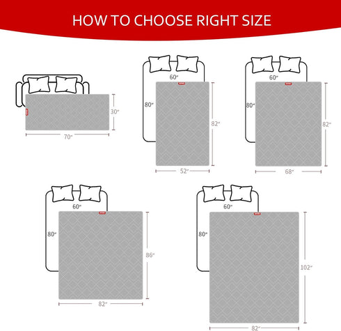 Moonsea Couch Cover for Dogs, Washable Waterproof Dog Blanket, Antislip Bed Cover for Pet Sofa Furniture, 30" X 70"