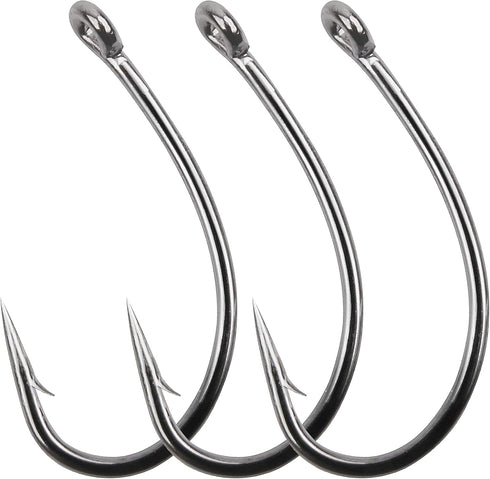 AGOOL Fly Tying Hooks, 50/150pcs Carp Fishing Hooks High Carbon Steel Barbed