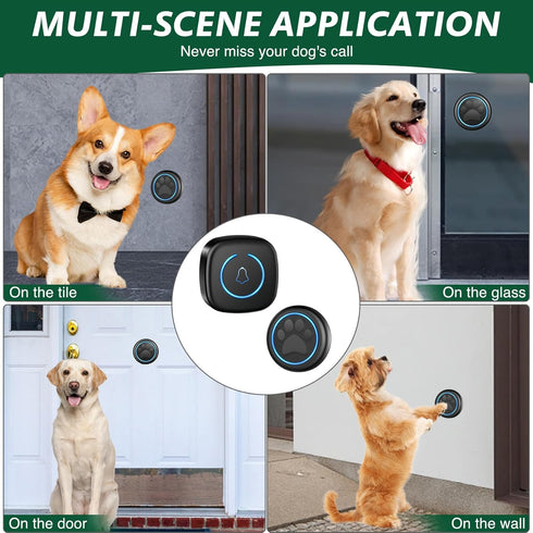 Yoiilifee 1000 IP65 60 (1Button) Dog Door Bell for Potty Training, Smart Wireless Doggie Doorbell to Go Outside, Feet