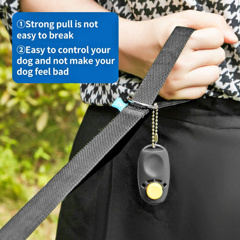 BAAPET Long Dog Training Leash with Clickers for Small, Medium and Large Dogs or Cats (15 Feet, Black)