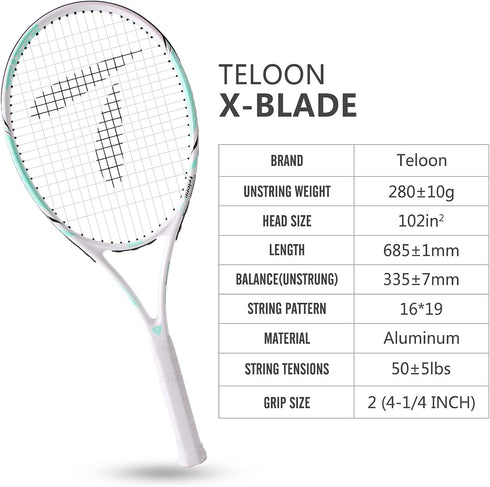 Teloon Recreational Adult Tennis Racket - 27 Inch for Men and Women, College Students, Beginners