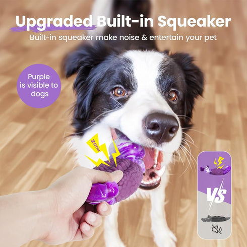 HGB Squeaky Dog Toys for Aggressive Chewers, Tough Indestructible Chew Toy for Large Medium Dogs