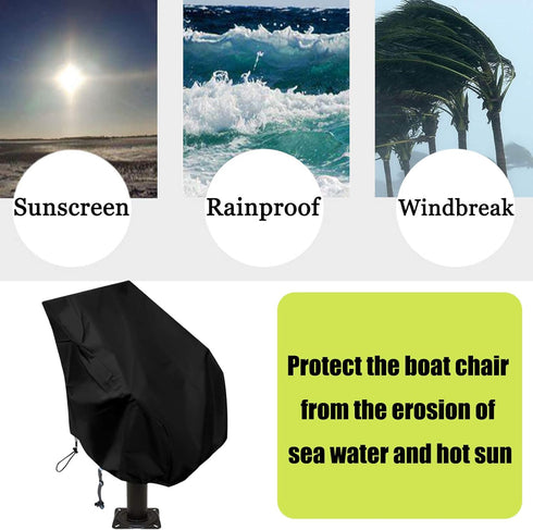 SoGuDio Heavy Duty Boat Seat Cover, 24" L x 22" W x 25" H, Weather Resistant 420D Waterproof Oxford Fabric (Black)
