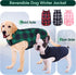 Kuoser Dog Winter Coat, Reversible British Style Jacket, Warm Cold Weather Vest for Small Dogs, Green S