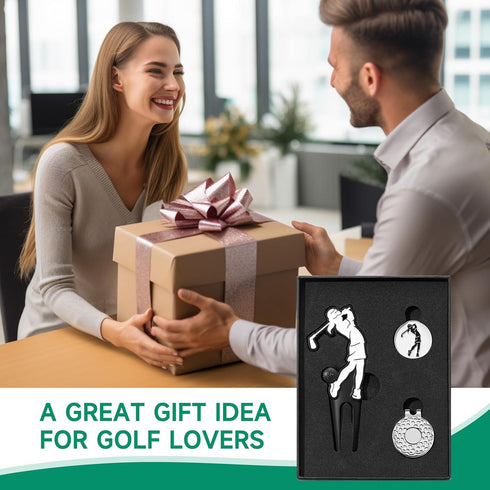 Golf Divot Tool with Hat Clip Set, Personalized Magnetic Ball Marker, Premium Golf Gifts for Men Women