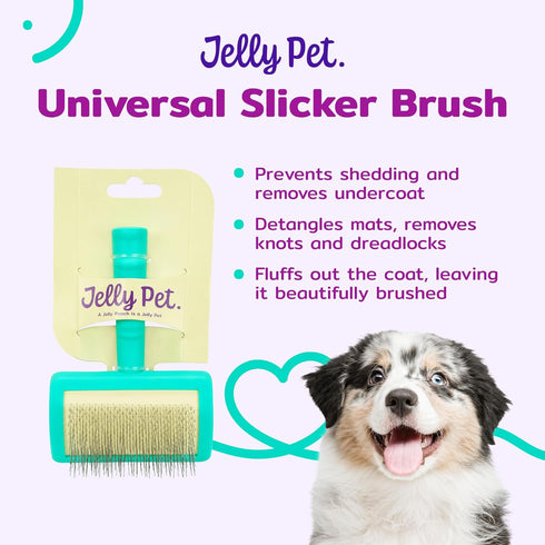 Jelly Pet Universal Slicker Brush for Dogs, Dog Grooming Brush, Remove Tangles and Dead Undercoat, Tuffer Than Tangles
