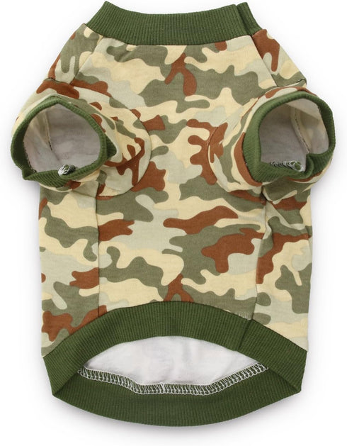 DroolingDog Camo Costume Dog T-Shirt for Small Dogs - Army Green Color