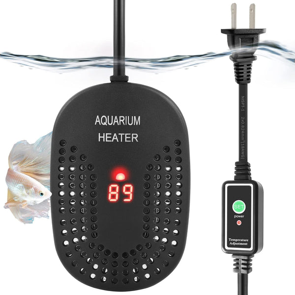 HITOP 100W Mini Adjustable Aquarium Heater, Digital Fish Tank Heater with Protective Cover for 5-30 Gallon