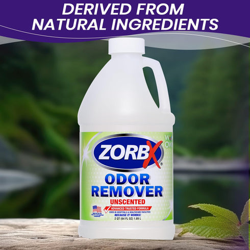 ZORBX Unscented Odor Eliminator Spray for Strong Odor, 64 oz Advanced Formula for Dog, Cat, House, Carpet