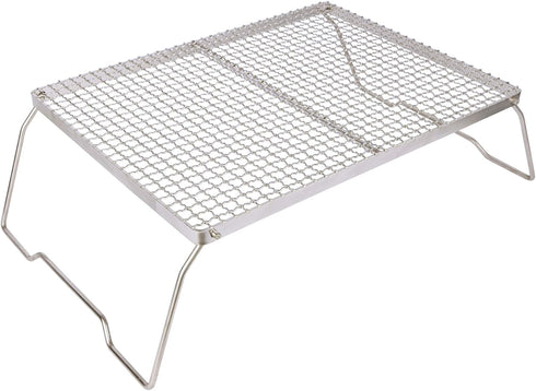 REDCAMP 17" Large Folding Campfire Grill, Heavy Duty Stainless Steel Portable BBQ Grill with Carrying Bag