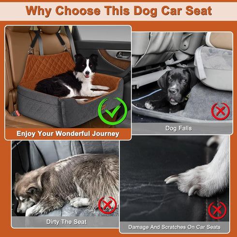 55 lbs 2 2 Large Dog Car Seat for Medium/Large Dog Under - Elevated Booster Car Seat for Small Dogs,Removable