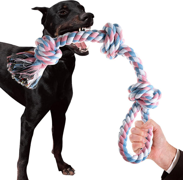 Indestructible Dog Rope Toys, Tough Chew Toys for Aggressive Chewers, Dental Cleaning Tug of War Toy