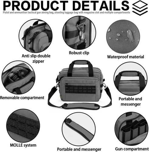 VEAGIA Pistol Case Range Bag, Soft Carrying Bags for Handguns and Ammo