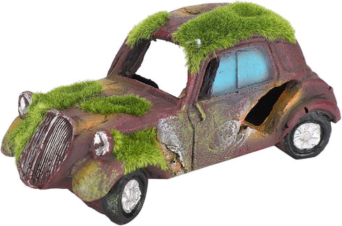 Fish Tank Decorations Aquarium Landscape Decoration Fish Tank Decoration Fish Tank Resin Old Car 14X6.5X5 Cm for Fish Shrimp Aquarium Ornament(Flocking Classic Car)