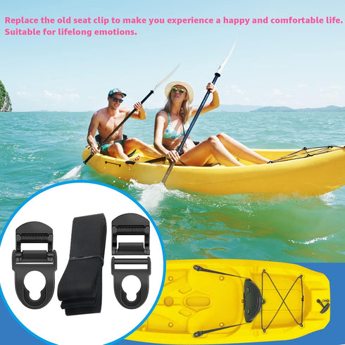 Kayak Seat Repair Kit, Clips, Hooks, and Nylon Webbing, Suitable for Lifetime Emotion Pack