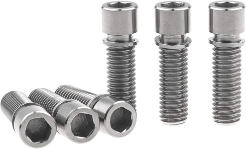 M8 x 25mm Titanium Ti Bolt with Washer for BMX Cycling Stem, Pack of 6