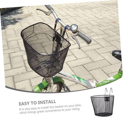 Toddmomy Electric Mountain Bike Metal Container, Scooter for Kids E Bike Accessories, Front Basket for Riding