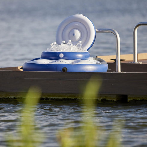 56822EP 5 2 INTEX Mega Chill Inflatable Cooler: Removable Ice Chest Built-in Cup Holders Durable Handles Easy-to-Use