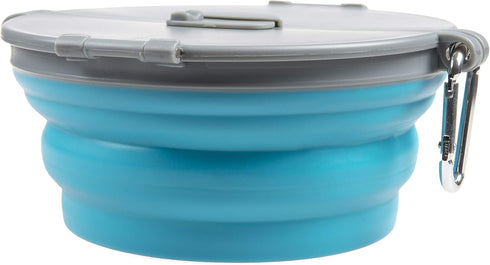 Bella Roma Portable Travel Dog Bowl by Loving Pets - Collapsible Food & Water Bowl (Blue, Medium)